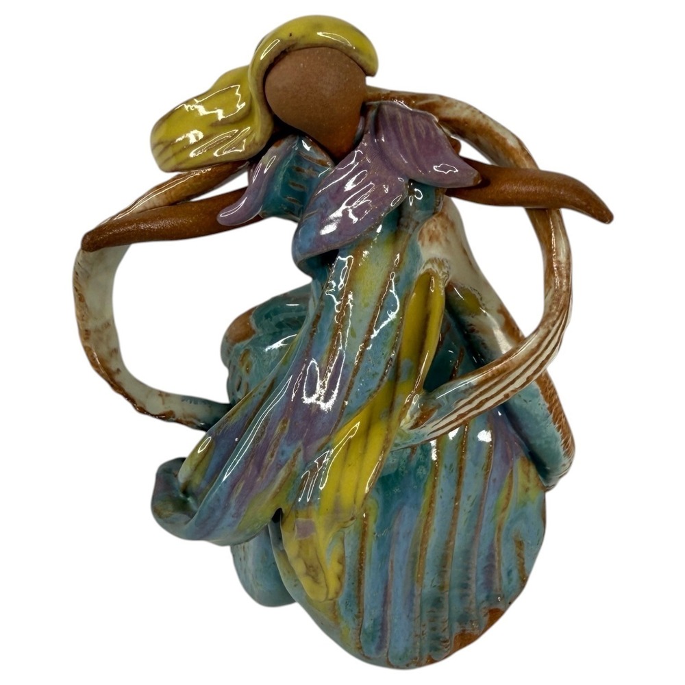 Cindy Pacileo Woman Of Peace Figurine Studio Pottery Ceramic Art Sculpture VTG
